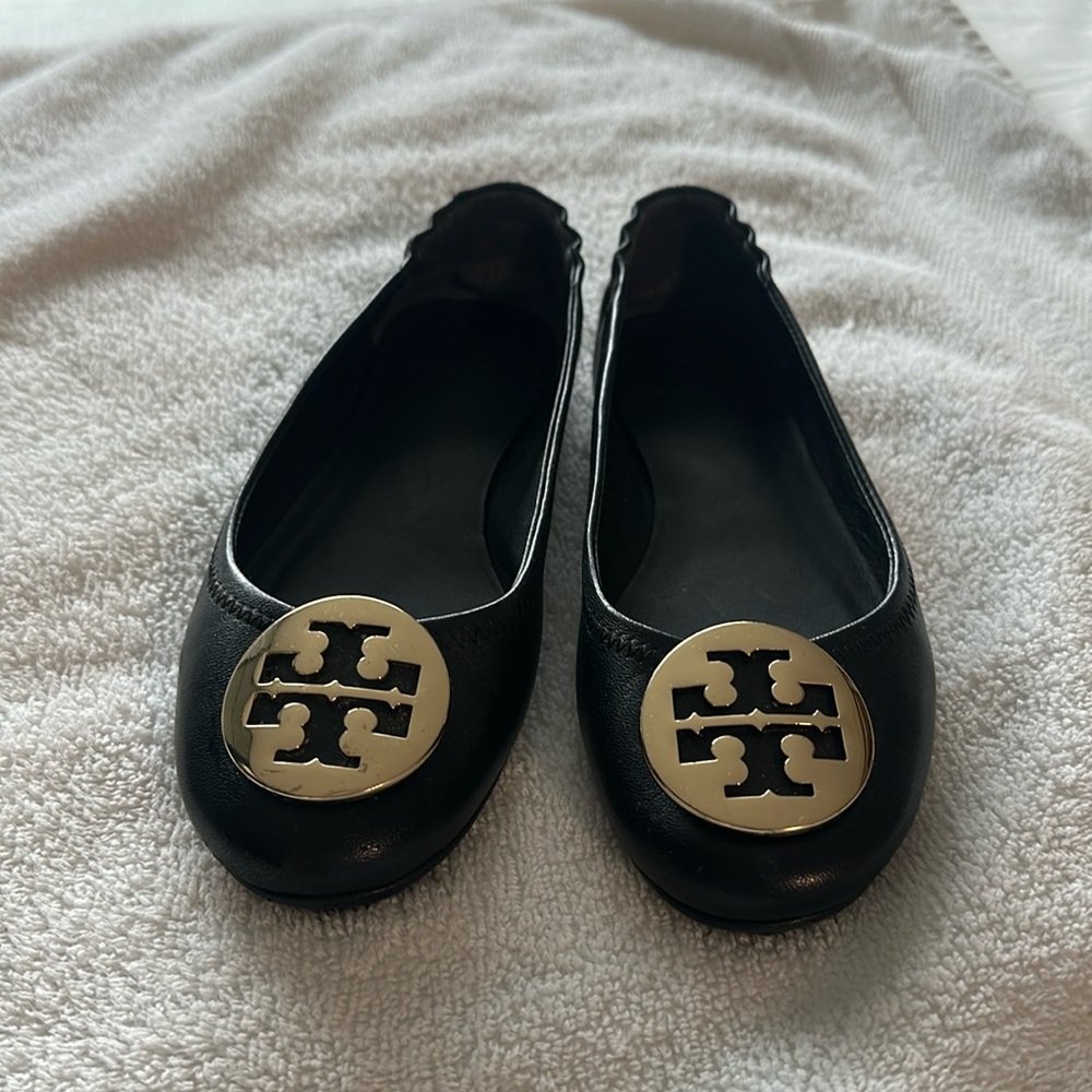 Used Tory Burch Black Ballet Flats size 7